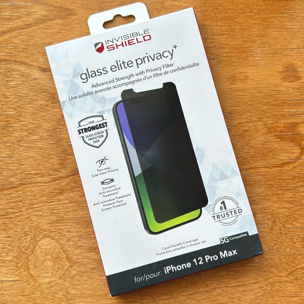Zagg Invisible Shield glass privacy screen protector for iPhone 12 Pro Max